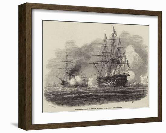 Bombardment of Salee on the Coast of Morocco, by the French-Antoine Leon Morel-Fatio-Framed Giclee Print