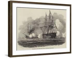 Bombardment of Salee on the Coast of Morocco, by the French-Antoine Leon Morel-Fatio-Framed Giclee Print