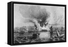 Bombardment of St Jean D'Acre by Admiral Sir Charles Napier, November 1840-H Winkles-Framed Stretched Canvas