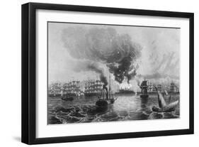 Bombardment of St Jean D'Acre by Admiral Sir Charles Napier, November 1840-H Winkles-Framed Premium Giclee Print