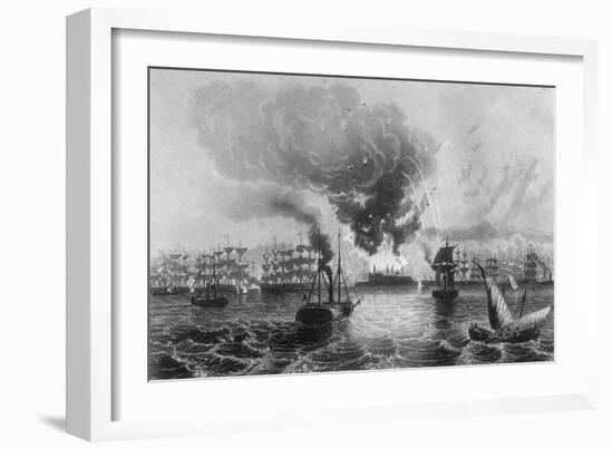 Bombardment of St Jean D'Acre by Admiral Sir Charles Napier, November 1840-H Winkles-Framed Giclee Print