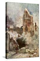 Bombardment of the Belfry, Arras, France, July 1915-Francois Flameng-Stretched Canvas