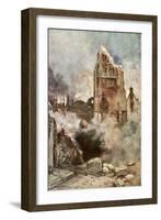 Bombardment of the Belfry, Arras, France, July 1915-Francois Flameng-Framed Giclee Print