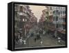 Bombay: Street Scene in the Old City-null-Framed Stretched Canvas