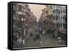 Bombay: Street Scene in the Old City-null-Framed Stretched Canvas