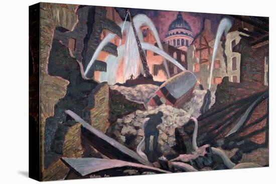 Bombed Ruins Near St Paul'S, London-James Robert Wallace Orr-Stretched Canvas