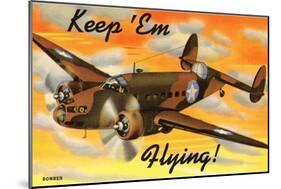 Bomber Airplane-null-Mounted Art Print