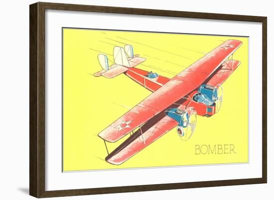 Bomber Biplane-null-Framed Art Print