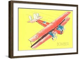Bomber Biplane-null-Framed Art Print