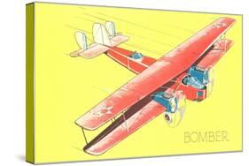 Bomber Biplane-null-Stretched Canvas