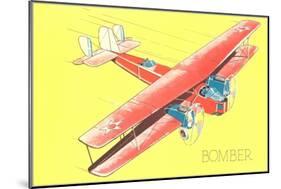 Bomber Biplane-null-Mounted Art Print