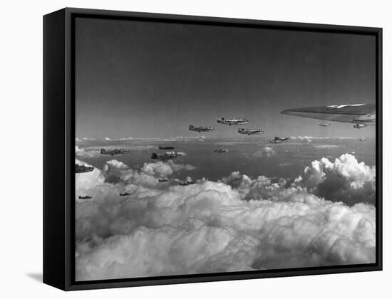 Bomber Liberator B-24 in Action-null-Framed Stretched Canvas