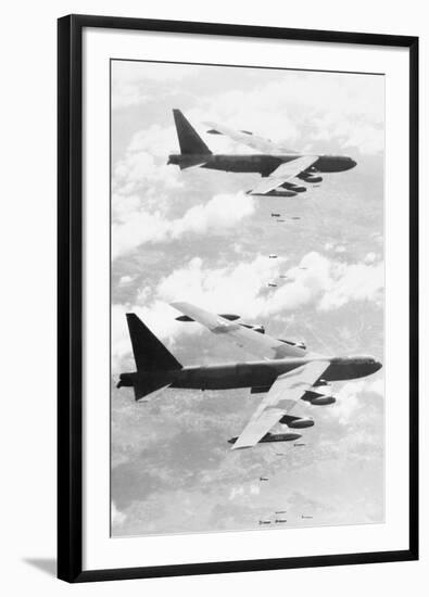 Bomber Planes Releasing Bombs-null-Framed Photographic Print