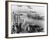 Bombers Flying in Formation over the Hudson River-null-Framed Photographic Print