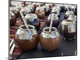 Bombilla and gourd for drinking mate. Plazoleta Julio Cortazar, Palermo, Buenos Aires-Martin Zwick-Mounted Photographic Print