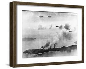 Bombing Haha-Jima-null-Framed Premium Photographic Print