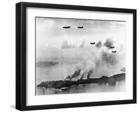 Bombing Haha-Jima-null-Framed Premium Photographic Print