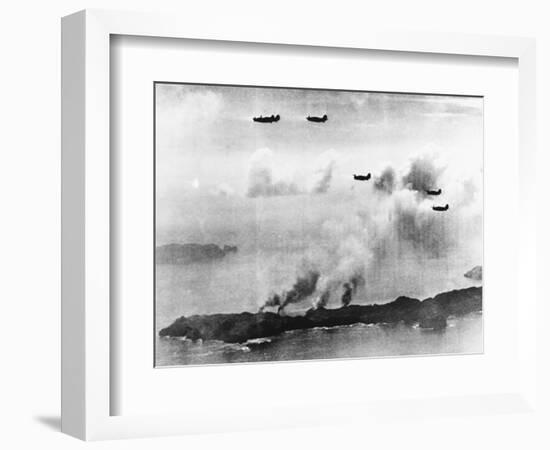 Bombing Haha-Jima-null-Framed Photographic Print