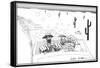 Bombing Into Vegas, Fear and Loathing in Las Vegas, 1971 (ink on paper)-Ralph Steadman-Framed Stretched Canvas