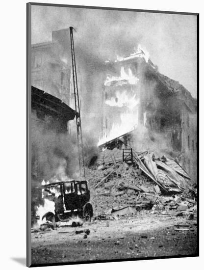 Bombing of Helsinki by the Russians, World War 2, C1940-null-Mounted Giclee Print