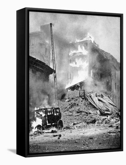 Bombing of Helsinki by the Russians, World War 2, C1940-null-Framed Stretched Canvas