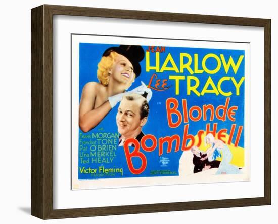 Bombshell, (AKA Blonde Bombshell), from Left: Jean Harlow, Lee Tracy, 1933-null-Framed Art Print