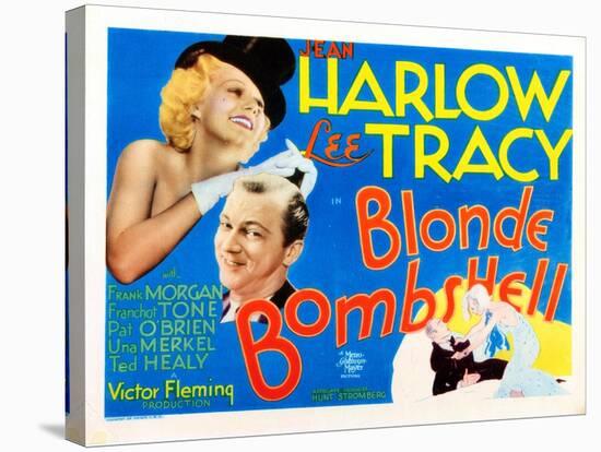 Bombshell, (AKA Blonde Bombshell), from Left: Jean Harlow, Lee Tracy, 1933-null-Stretched Canvas