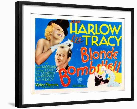 Bombshell, (AKA Blonde Bombshell), from Left: Jean Harlow, Lee Tracy, 1933-null-Framed Art Print