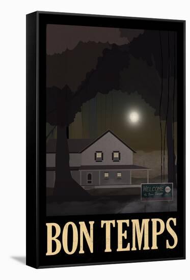 Bon Temps Retro Travel Poster-null-Framed Stretched Canvas