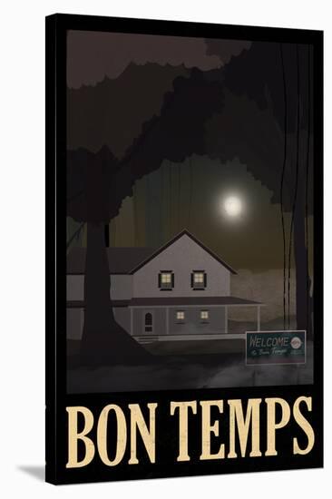 Bon Temps Retro Travel Poster-null-Stretched Canvas