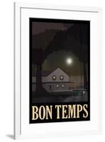 Bon Temps Retro Travel Poster-null-Framed Poster