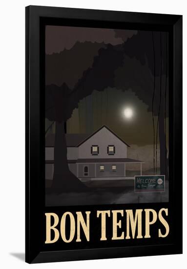 Bon Temps Retro Travel Poster-null-Framed Poster