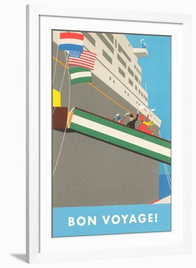 Bon Voyage, Ocean Liner, Graphics-null-Framed Art Print