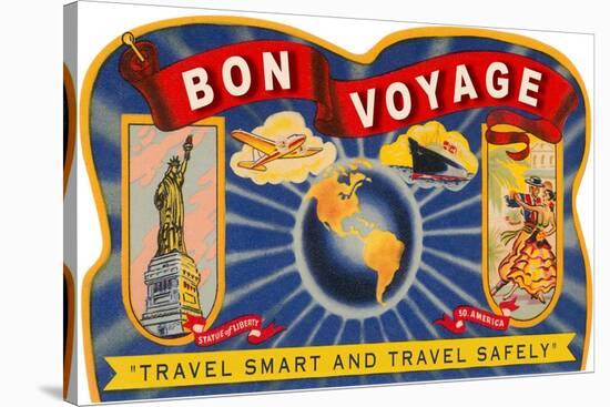 Bon Voyage, Travel Smart-null-Stretched Canvas