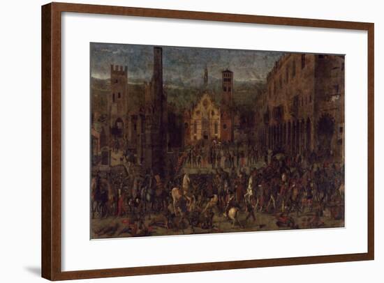 Bonacolsis' Expulsion, 1328-Domenico Morone-Framed Giclee Print