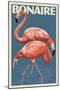 Bonaire, Dutch Caribbean - Flamingo-Lantern Press-Mounted Art Print
