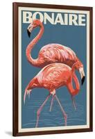 Bonaire, Dutch Caribbean - Flamingo-Lantern Press-Framed Art Print