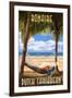 Bonaire, Dutch Caribbean - Hammock and Palms-Lantern Press-Framed Art Print