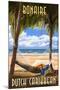 Bonaire, Dutch Caribbean - Hammock and Palms-Lantern Press-Mounted Art Print