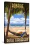 Bonaire, Dutch Caribbean - Hammock and Palms-Lantern Press-Stretched Canvas