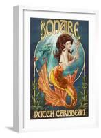 Bonaire, Dutch Caribbean - Mermaid-Lantern Press-Framed Art Print
