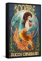 Bonaire, Dutch Caribbean - Mermaid-Lantern Press-Framed Stretched Canvas