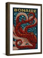 Bonaire, Dutch Caribbean - Octopus Mosaic-Lantern Press-Framed Art Print