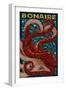 Bonaire, Dutch Caribbean - Octopus Mosaic-Lantern Press-Framed Art Print