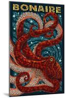 Bonaire, Dutch Caribbean - Octopus Mosaic-Lantern Press-Mounted Art Print