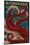 Bonaire, Dutch Caribbean - Octopus Mosaic-Lantern Press-Mounted Art Print