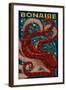 Bonaire, Dutch Caribbean - Octopus Mosaic-Lantern Press-Framed Art Print