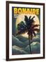 Bonaire, Dutch Caribbean - Palm and Moon-Lantern Press-Framed Art Print