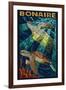 Bonaire, Dutch Caribbean - Sea Turtle Mosaic-Lantern Press-Framed Art Print