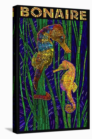 Bonaire, Dutch Caribbean - Seahorse Mosaic-Lantern Press-Stretched Canvas
